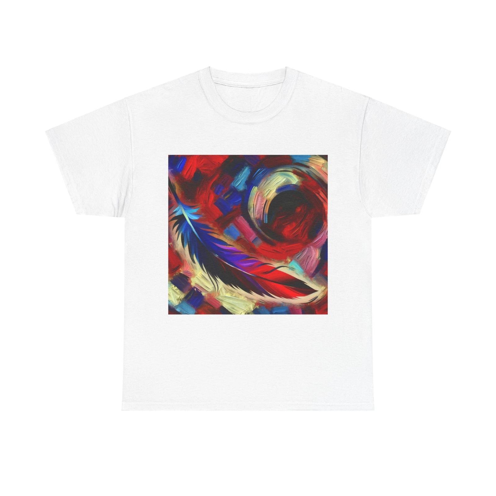 Unisex Adult T Shirt Feather Artwork Expressionist Vibrant Color 4XL