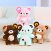 Plush Bear Soft Toy With Button Patches For Kids And Gift Giving