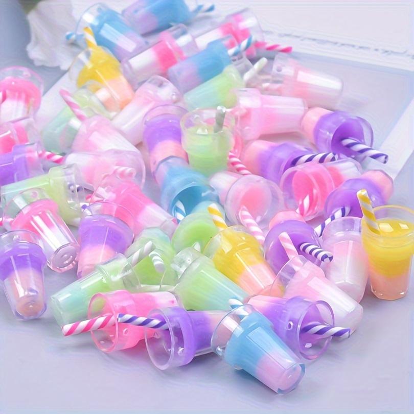 [Pastel Resin Pendant] 30pcs Resin Beverage Pendant | Various colored, striped, and solid design DIY jewelry for jewelry making,
