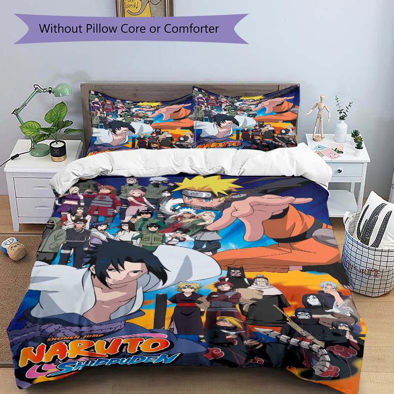Naruto'S Epic Journey Print 3Pcs Bedding Setduvet Cover With 2 Bedropillowcase Home Birthday Gift
