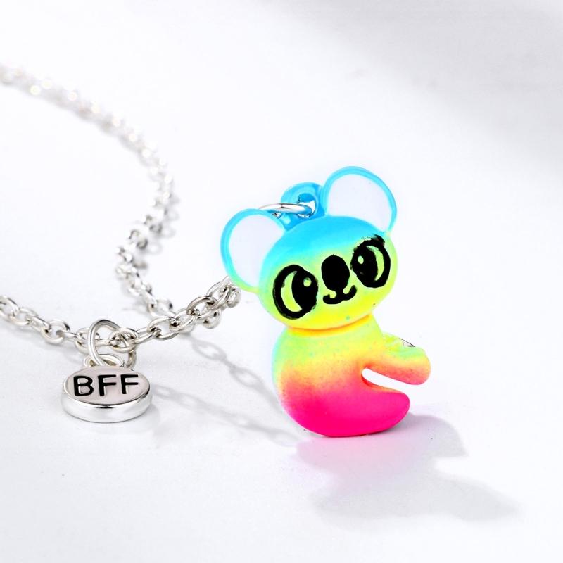 2 Pezzi/Set Ciondolo BFF Amicizia Koala Panda Collana Coppia Collana con Ciondolo a Cuore Diviso Magnetico Regalo di Amicizia per Donne