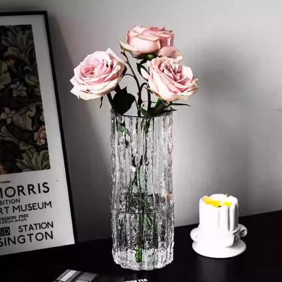 Glass Cylinder Vase for Table Centerpiece Thickened Modern Clear Flower Vase for Wedding Party Living Room Bedroom Decor