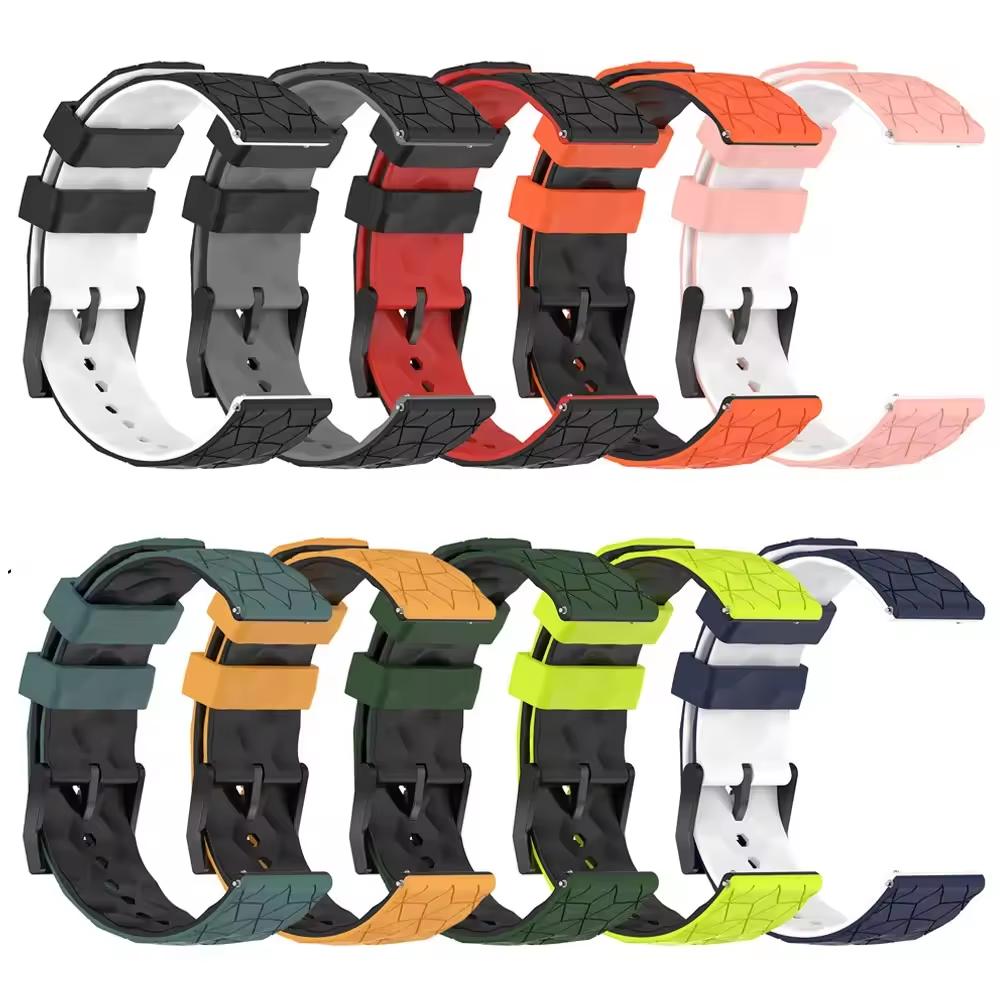 Football Pattern 22mm 20mm Silicone Strap for Garmin Forerunner 55 165 265 965 255 955/Venu 3 2 Band for Garmin Vivomove Trend