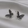 Elegant Gold-Plated Black Zircon Stud Earrings - Niche Design for a Luxurious Fashion Statement