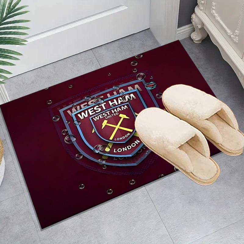 1PC West Ham United Crest Rug Game Carpet, Floor Mat for Bedroom Living Room Entryway Rug, Home Decor Idea Gift for Christmas Birthday