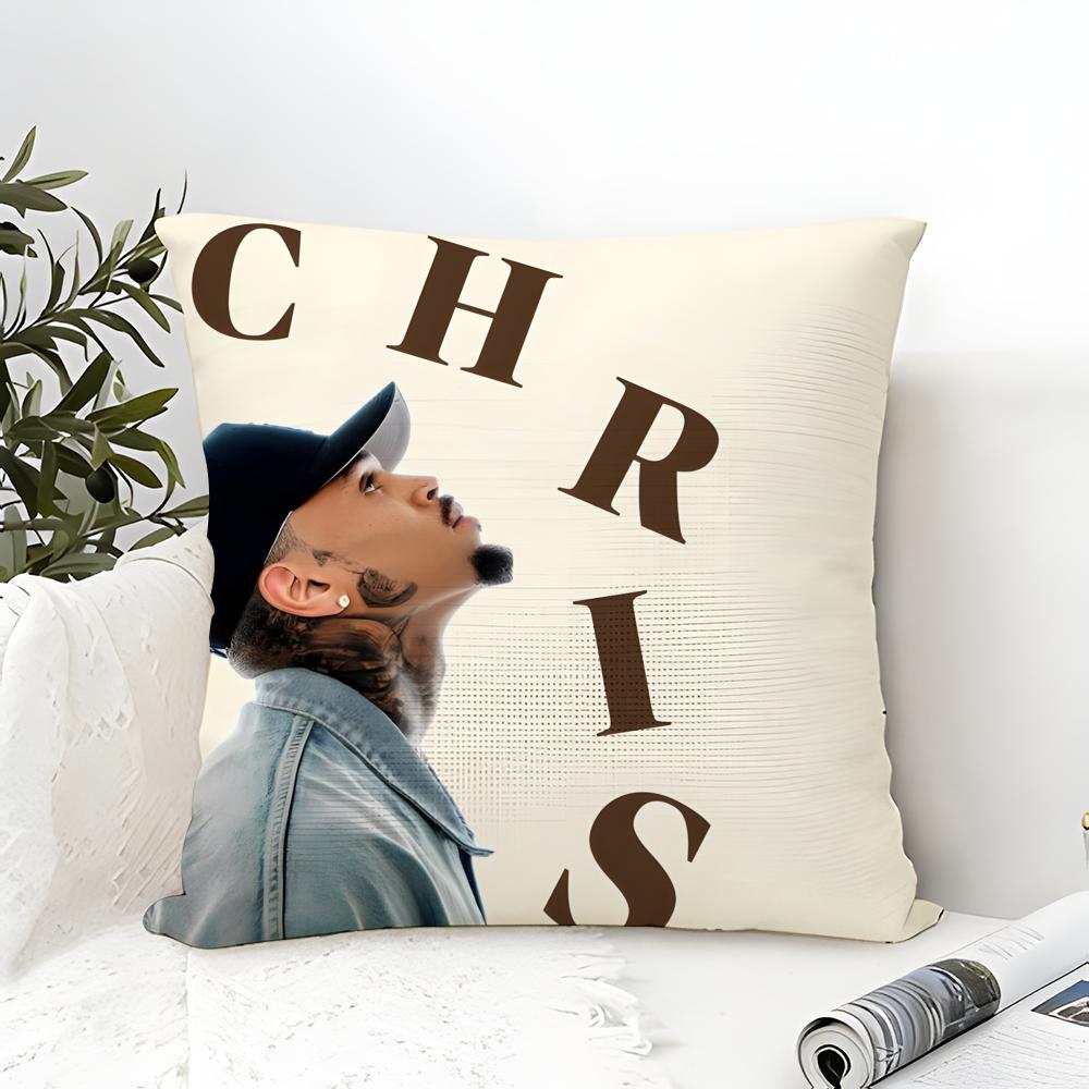 Contemporary R&B Singer Music C-Chris Brown 4 Pillow Case Linen Pillow Case Sofa Home Decor Cushion Cover Cushion Cove