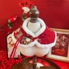 New With Tassel Cat Cloak Costume Festive Design Red Color Pet Cape Elegant Chinese-Style Pet Neckwear New Year