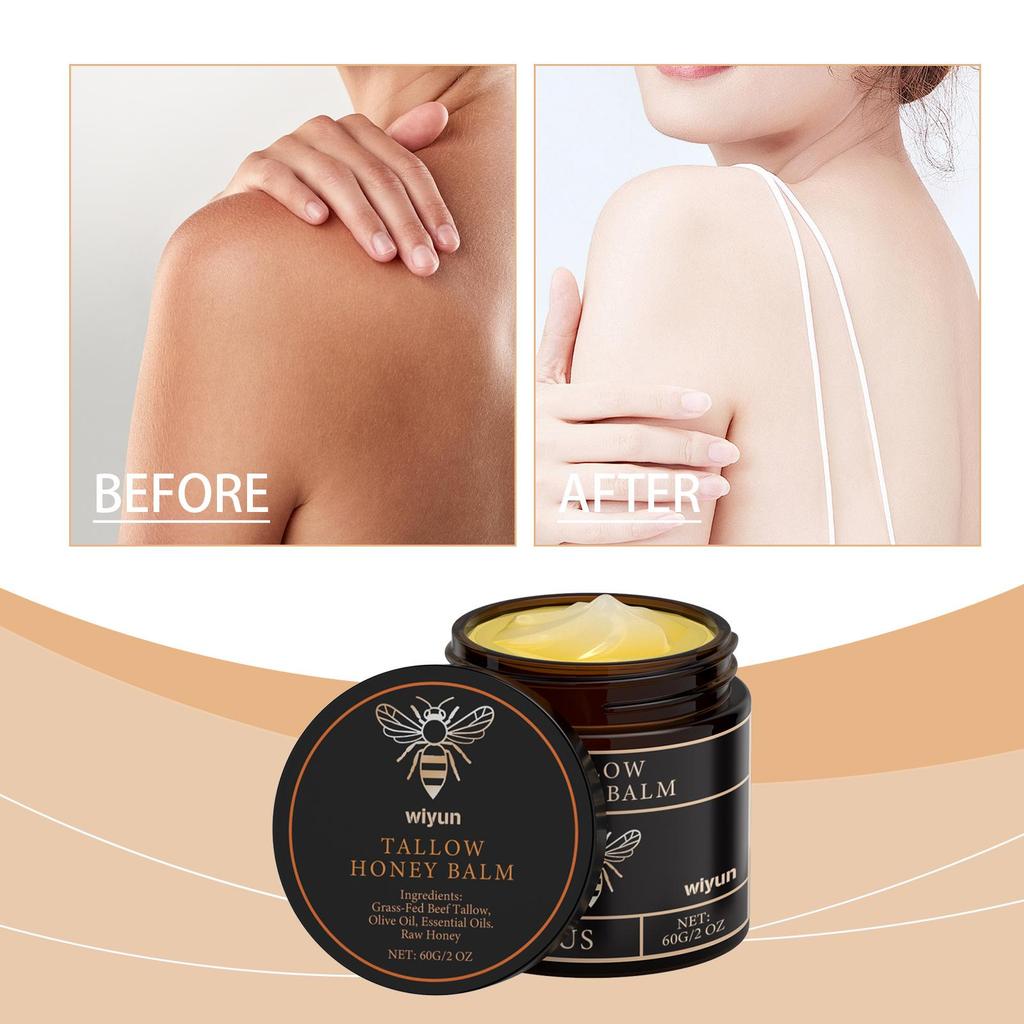 Beef Tallow Honey Moisturizer Grass Fed Whipped Tallow Face Cream Body Lotion Non Greasy Nourishing Fast Absorption Skin Care