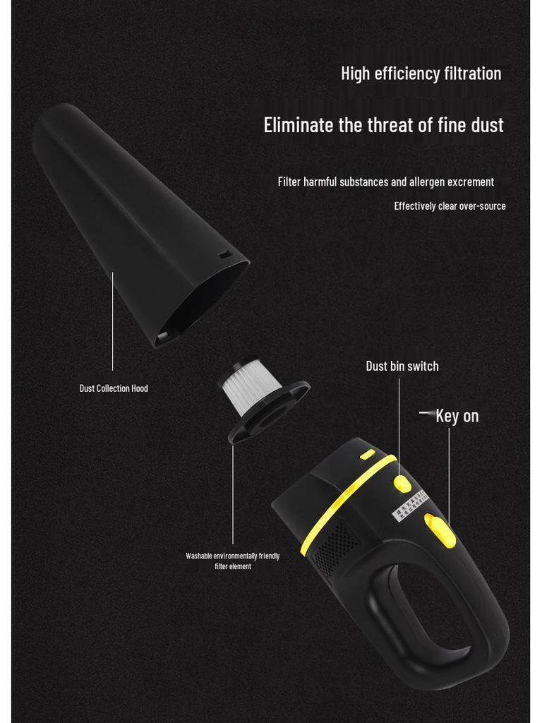 Dual-Use High-Power Mini Handheld Portable Vacuum Cleaner for Car and Home