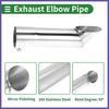 2.0" ID Inlet T304 Stainless Steel Turn Down Exhaust Tip 9.1" Long Silver