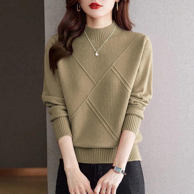 Sweater with new women s top, foreign semi-turtleneck, loose and fashionable s recommendation 40-47.5kg