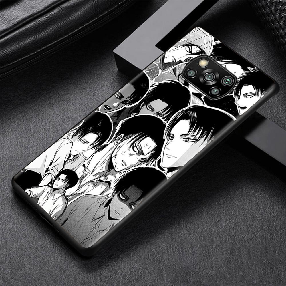 Attack On Titan Cartoon Case for Xiaomi Poco X3 NFC M3 M4 Pocophone F1 F3 Redmi Note 9s 9 8 10 Pro Black Soft Phone Cover Coque