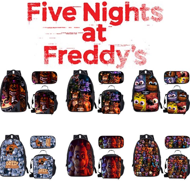 Five Nights At Freddy's Children's Backpack Set Durable Polyester Fabric Spacious 20-35l Capacity