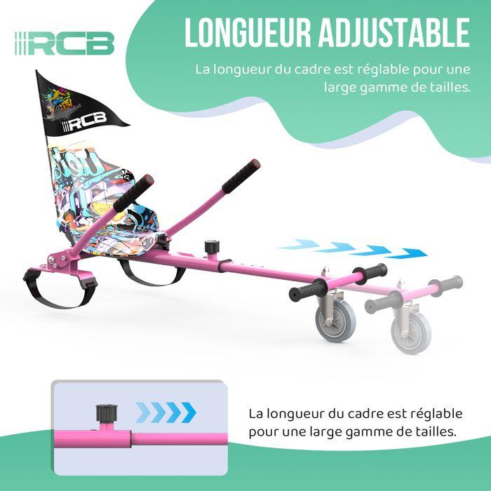 RCB Hoverkart Accessoire Pour Gyropode Auto-Équilibrage - Siège Karting Ajustable (20kg Min-100kg Max) - Rose