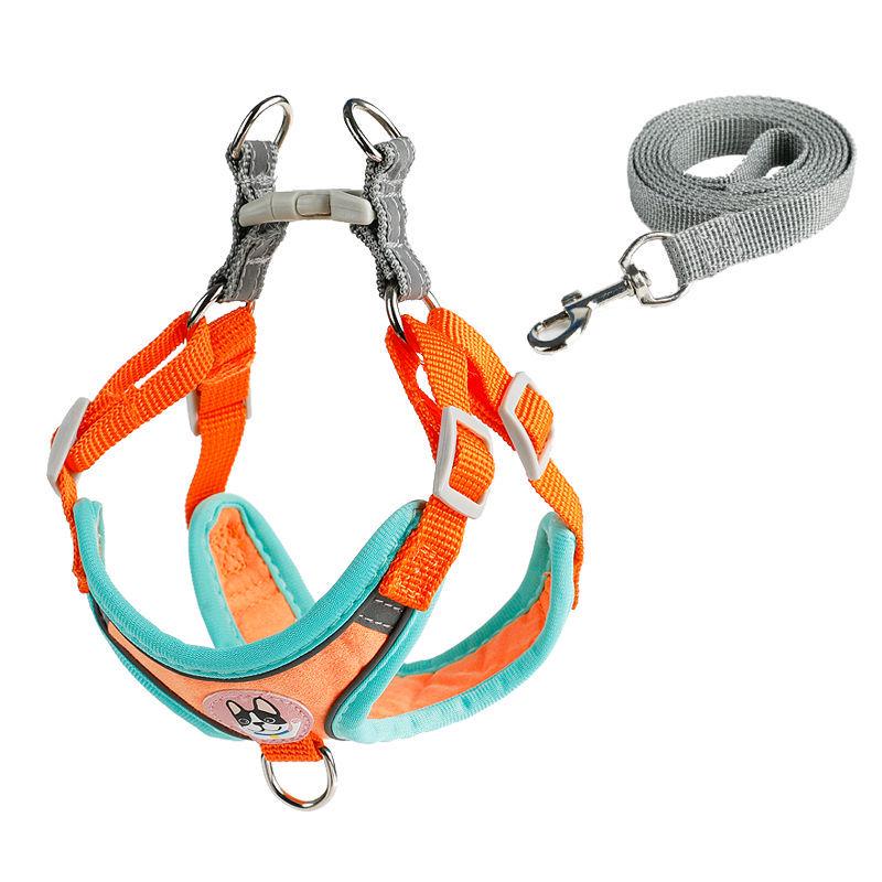 Reflective Vest-Style Harness with Leash for Small Dogs