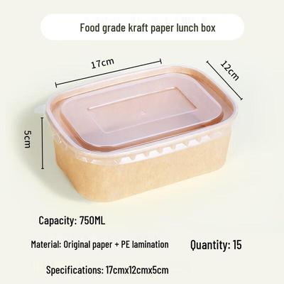 Disposable Thickened Kraft Paper Takeaway Food Containers