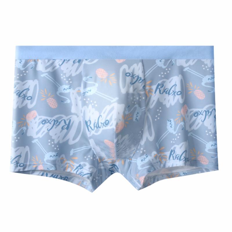 Men's  Ice Silk Underwear Flat Corner Summer Printed Thin Ice Cool Underwear