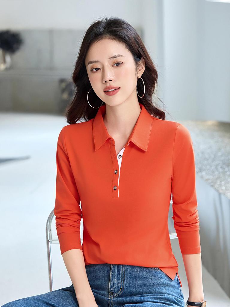 Herbst 2025 Vielseitiges lässiges Langarm-Poloshirt - Lockeres & stilvolles Design