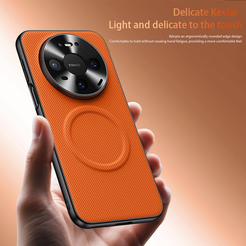For Huawei Mate 80 Pro Max Fabric Leather Lens Protection Case For Mate 70 60 50 Pro For Magsafe Wireless Charging Cover