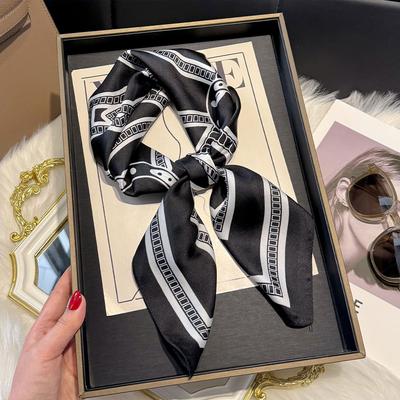 70*70cm Seidensatin Haartuch Damen Taschentuch Bedruckt Damen Quadratisches Kopftuch Bandana Kleiner Nackenschal Hijab Dame Mädchen