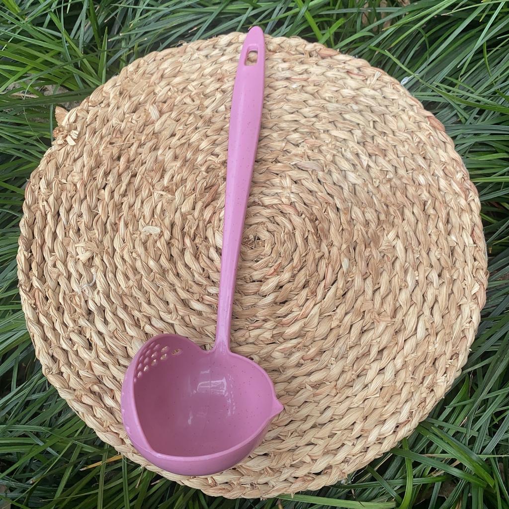 [Soup Strainer Spoon] 1pc High-Quality 2-in-1 Soup & Strainer Spoon - Wheat Straw Plastic,Perfect for Hot Pot & Soups, Food-Safe Kitchen Utensil