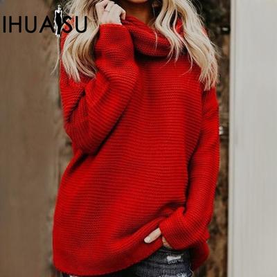 Autumn and Winter Women's Solid Colour Knitwear Long Sleeve High Neck Sweater