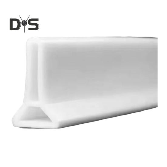 100/200CM Collapsible Shower Threshold Water Dam Self Adhesive Silicone Waterproof Barrier Strip Kitchen Bathroom Dry Wet Separation Bendable Water
