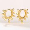 Gold Plated Beaded Small Huggie Hoop Earrings Multi Ball Dangle Open Loop Earrings Women Minimalist Daily Fashion Jewelry Gift