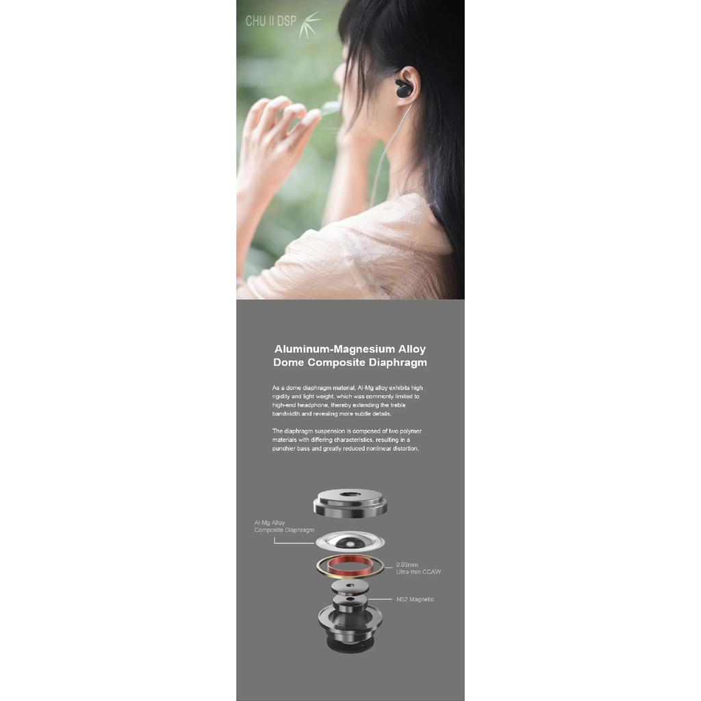 MOONDROP CHU II Dynamic Driver In-Ear Earphone Earbuds High Performance IEM 0.78mm Detachable cable Wired Headset CHUII DSP