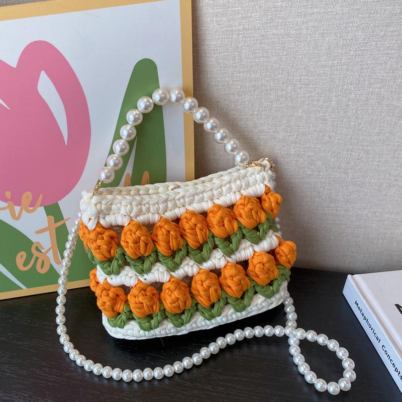 Сумка кроссбоди из тюльпанов в сказочном стиле ручной работы с жемчугом DIY-набор для женщин DIY Material Pack with Video Tutorial 1440₽