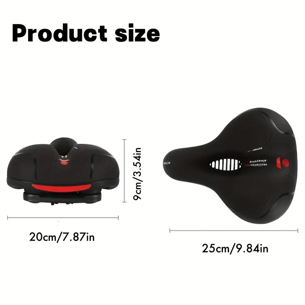 Hollow Breathable Bicycle Saddle Men Women MTB Road Bike Saddle Shock Absorbing Comfortable Big Butt Bike Seat Safety