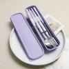 3Pcs/Set Portable Cutlery Set With Box Spoon Fork Chopsticks Set Stainless Steel Lunch Tableware Dinnerware Kitchen Accessories