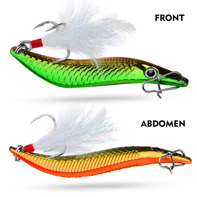 Lure Bait SetSShaped sequin iron plate7-20GFeather hook with blood groove for long-distance casting, bionic artificial lure, spe