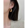 French Entry Lux Retro Fancy Ear Clip Fashion Special Interest Earrings Gold Metal Glossy Surface round Ring Earrings Earrings for Women