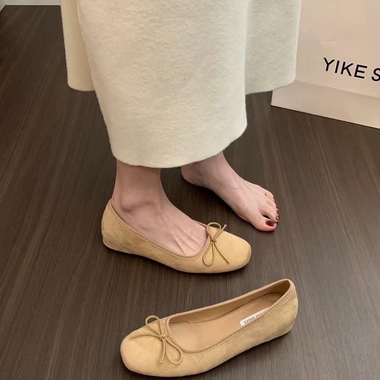Inner height increase retro solid color single shoes women's shoes new spring and summer French fashion light mouth ballet gentle evening shoes