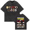 Tricou Trendy Bruno Mars Albumul Romantic Vintage Spălat Tour Imprimeu Față-Verso Tricouri cu Mânecă Scurtă Bărbați Tide Unisex