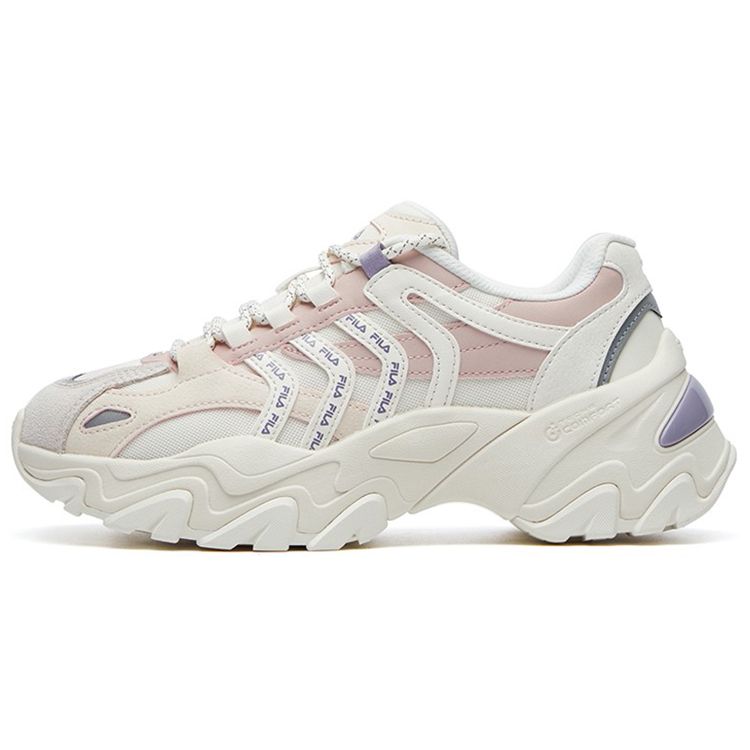 FILA Sofia 2 Fishbone Shoes Comfortable Versatile Casual Shock Absorption Wear Resistant Low Top Dad Shoes Women sneaker Pink White F12W134159FGR