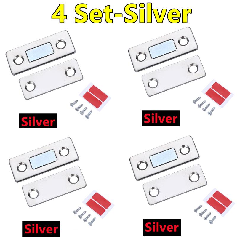 6-1Set Strong Magnetic Cabinet Catches Ultra-Thin Door Magnets Stops Invisible Adhesive Drawer Magnet Catch for Kitchen Closer