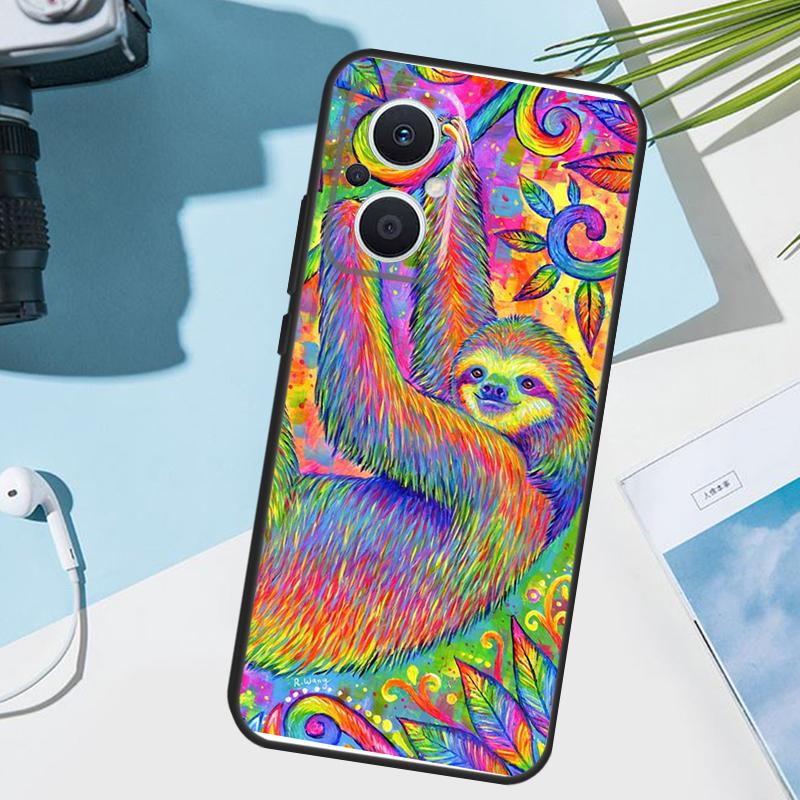 Sloth Case For OPPO Reno 13F 13 12 11 F 8T 7 8 10 Pro OPPO Find X8 X6 Pro X3 X5 Lite Phone Cover
