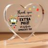 Heart-Shaped Acrylic Thank You Gift for Bus Drivers - "Thank You for Always Going the Extra Mile" - Colorful Design with Stars & Hearts