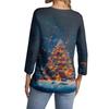 Women's Casual Fashionable Sexy Comfortable V-Neck Christmas Three-Quarter Sleeve Top