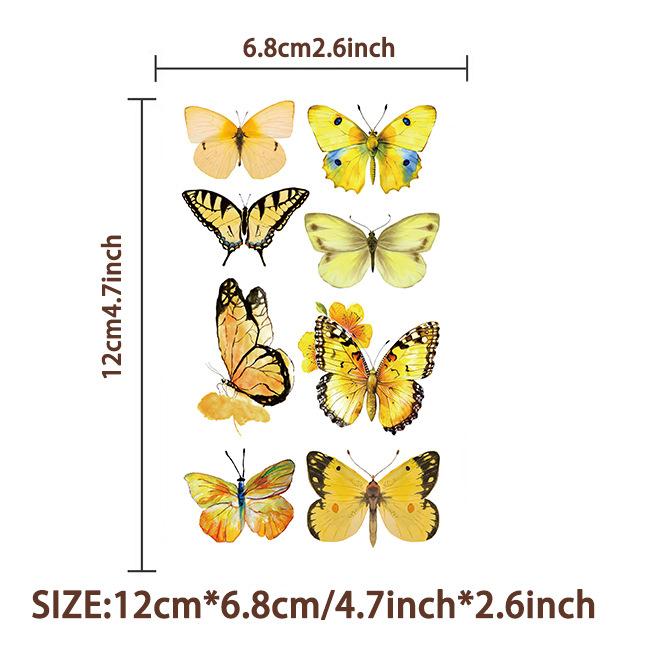New Cartoon Colorful Butterfly Tattoo Stickers High-end Sense Boys and Girls Festival Party Children Temporary Tattoos