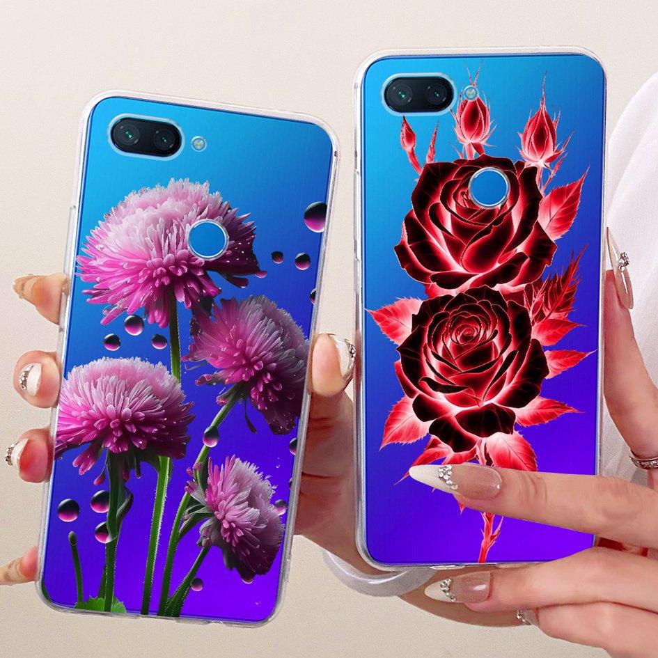 Für Xiaomi Mi 8 Lite Hülle Beliebte Blume Weiche Klare Silikon Schutzhülle Für Xiaomi Mi 8 SE Funda Mi8 Pro Mi8Lite TPU Hülle