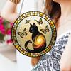 Katt Sommerfugl Solfanger Hengepynt Innendørs Utendørs Hjem Hage Vegg Vindu Henger Farget Glass Akryl Ornament Anheng Kjæledyrelskere Gaver