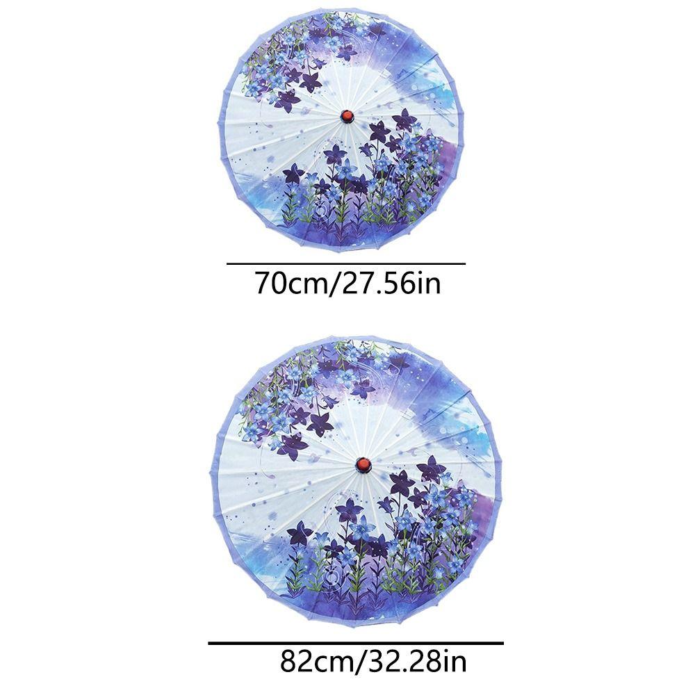 Vintage Chinese Silk Umbrella Decorative Hanging Stick Umbrella Sturdy Oiled Paper Umbrella  Kids