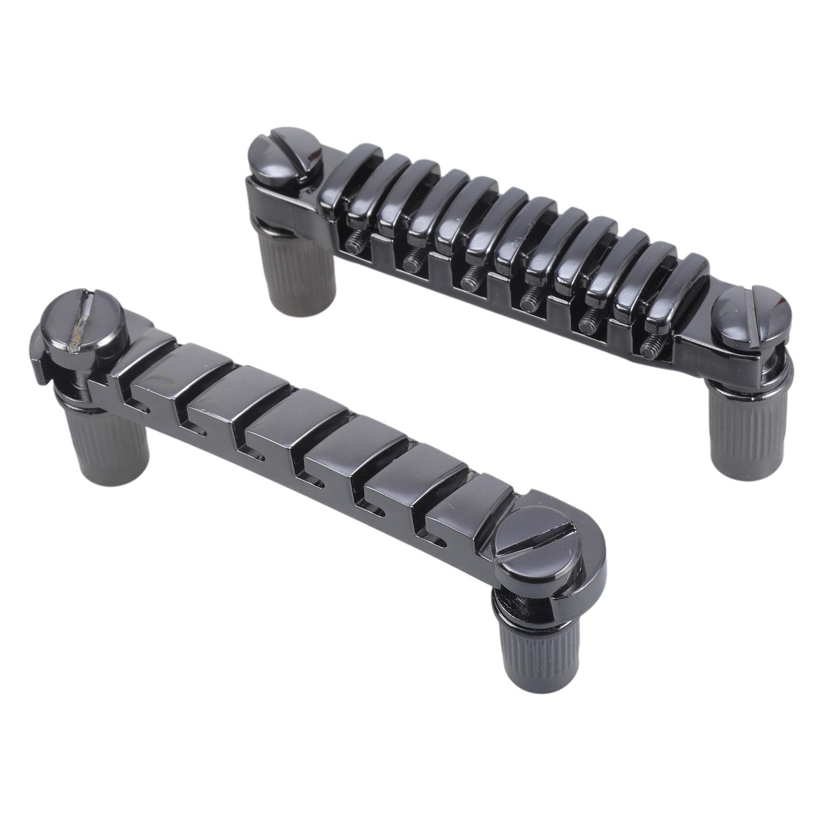 

Быстросменный гитарный бридж-струнодержатель Замена Подвеска струн Индивидуальные седла Цинковый сплав Гитарный бридж Прочный чёрный