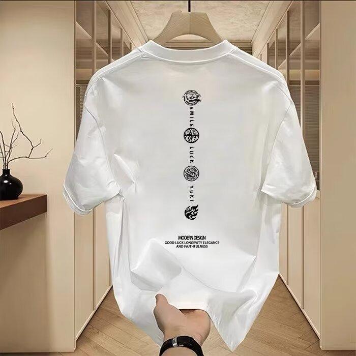 Summer Shortsleeved Tshirt Mens and Womens Version Casual and Versatile Loose Roundneck Halfsleeve Top