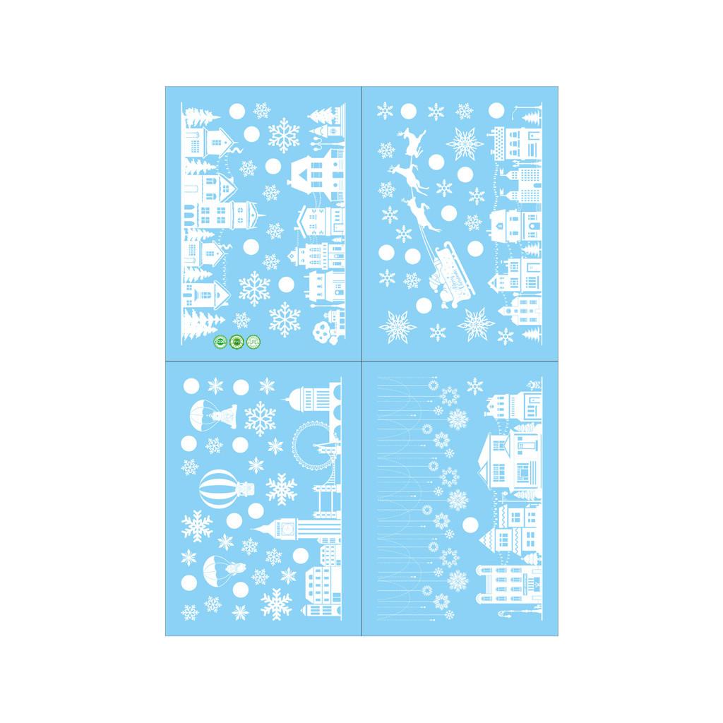 Window Snowflake Christmas House Cling Stickers Set Pvc Static Decor Decals