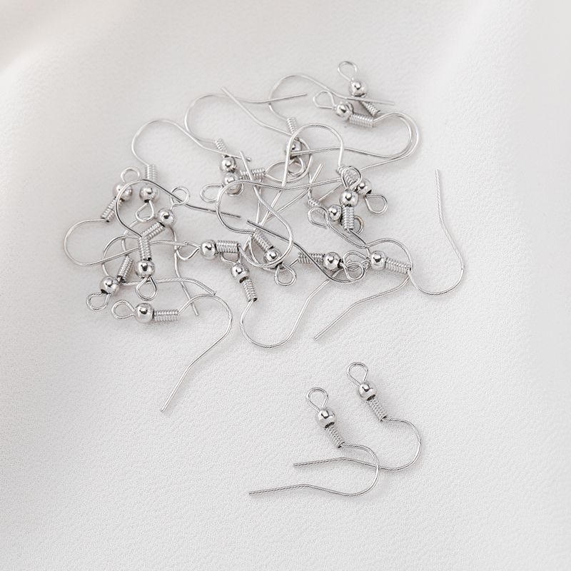 

S925 Sterling Silver Plated 14k18k Platinum Color Retaining Ear Hook Studs Earrings Handmade DIY Earrings Material Jewelry Accessories White gold 925 silver bead ear hook(1 to two)