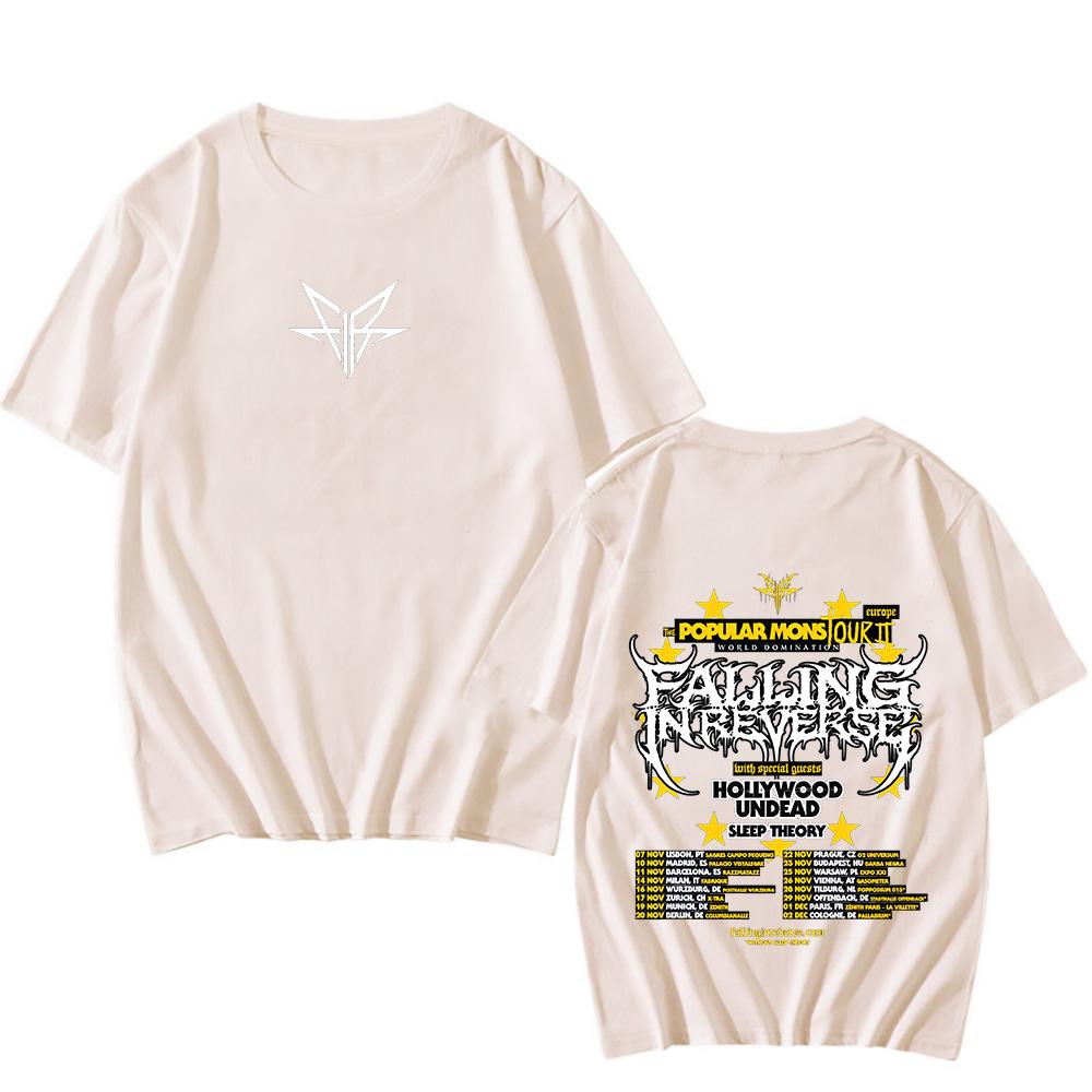 Falling in Reverse The Popular Mons Tour T-Shirts for Women/Men New Design Tee-shirt Funko Pop Round Neck Cotton Clothes Trends